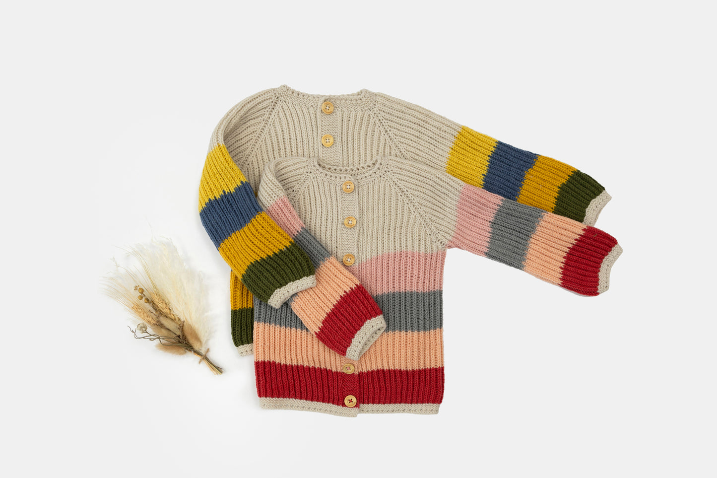 Evergrow Striped Merino Cardigan in Golden Meadow