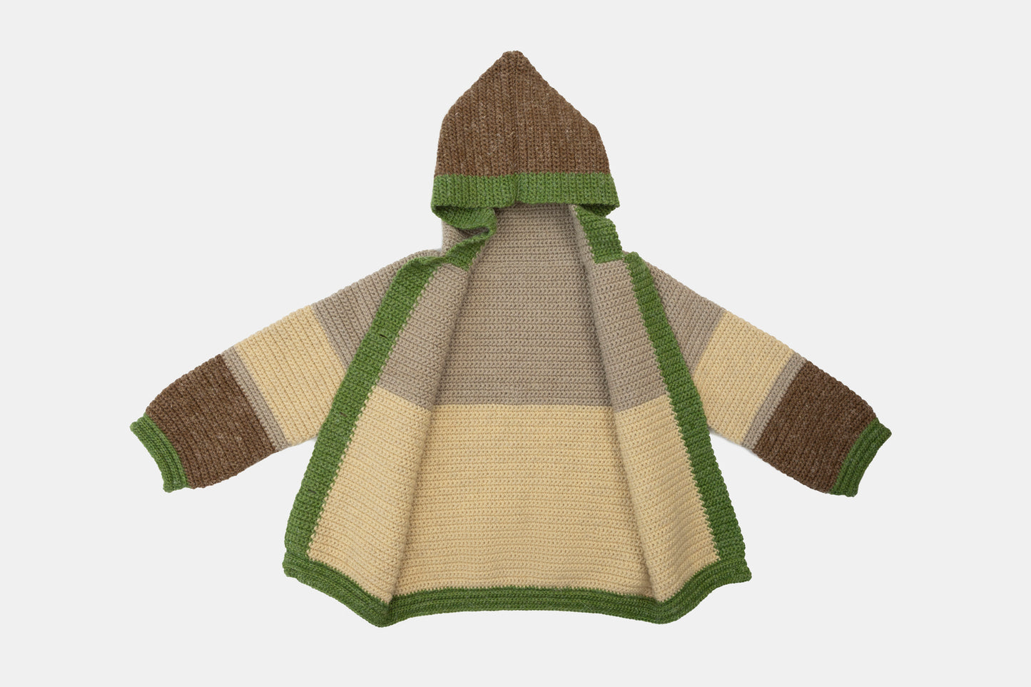 Forest Patch Wool & Lenin Cardigan / Jacket in Hazelwood Green