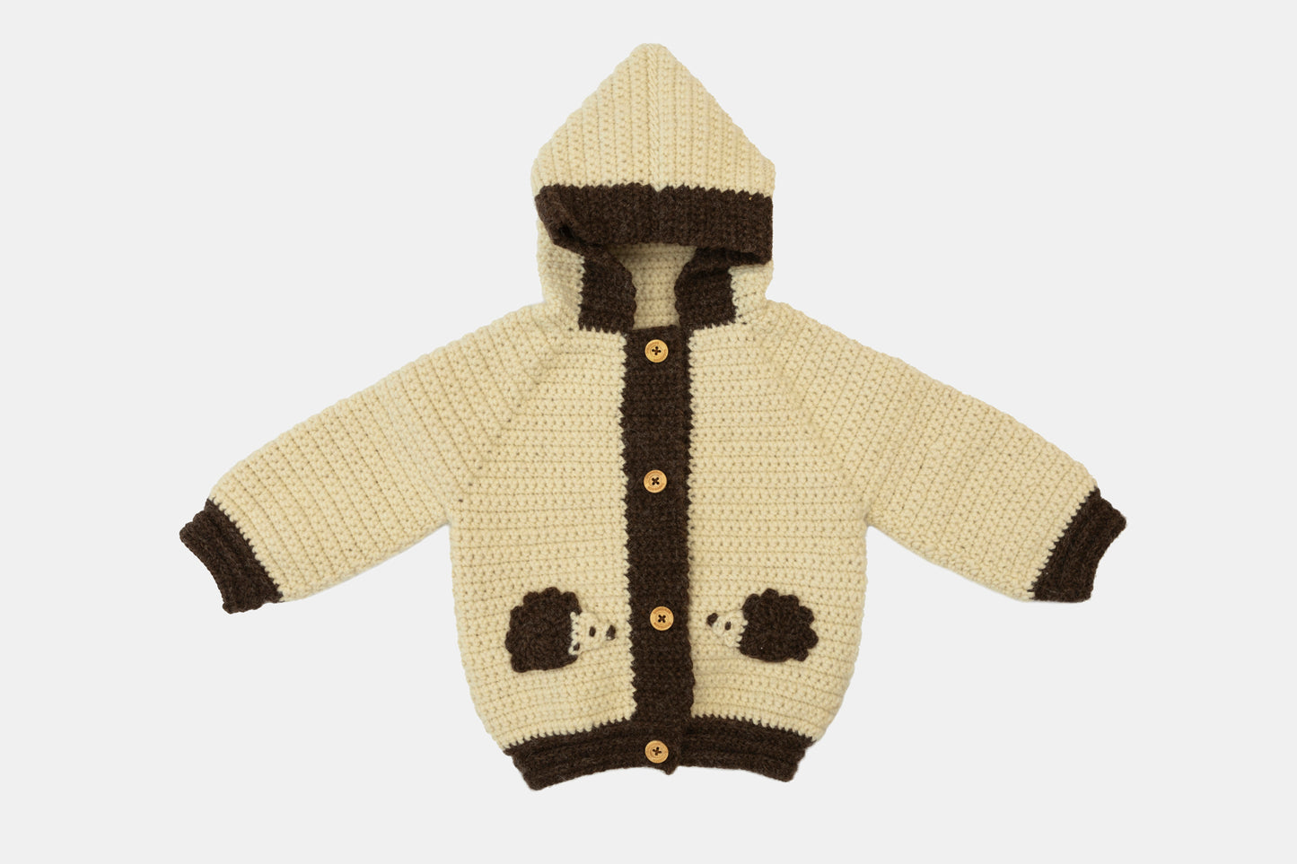 Woodland Wanderer Pure Wool Cardigan / Jacket in Vanilla