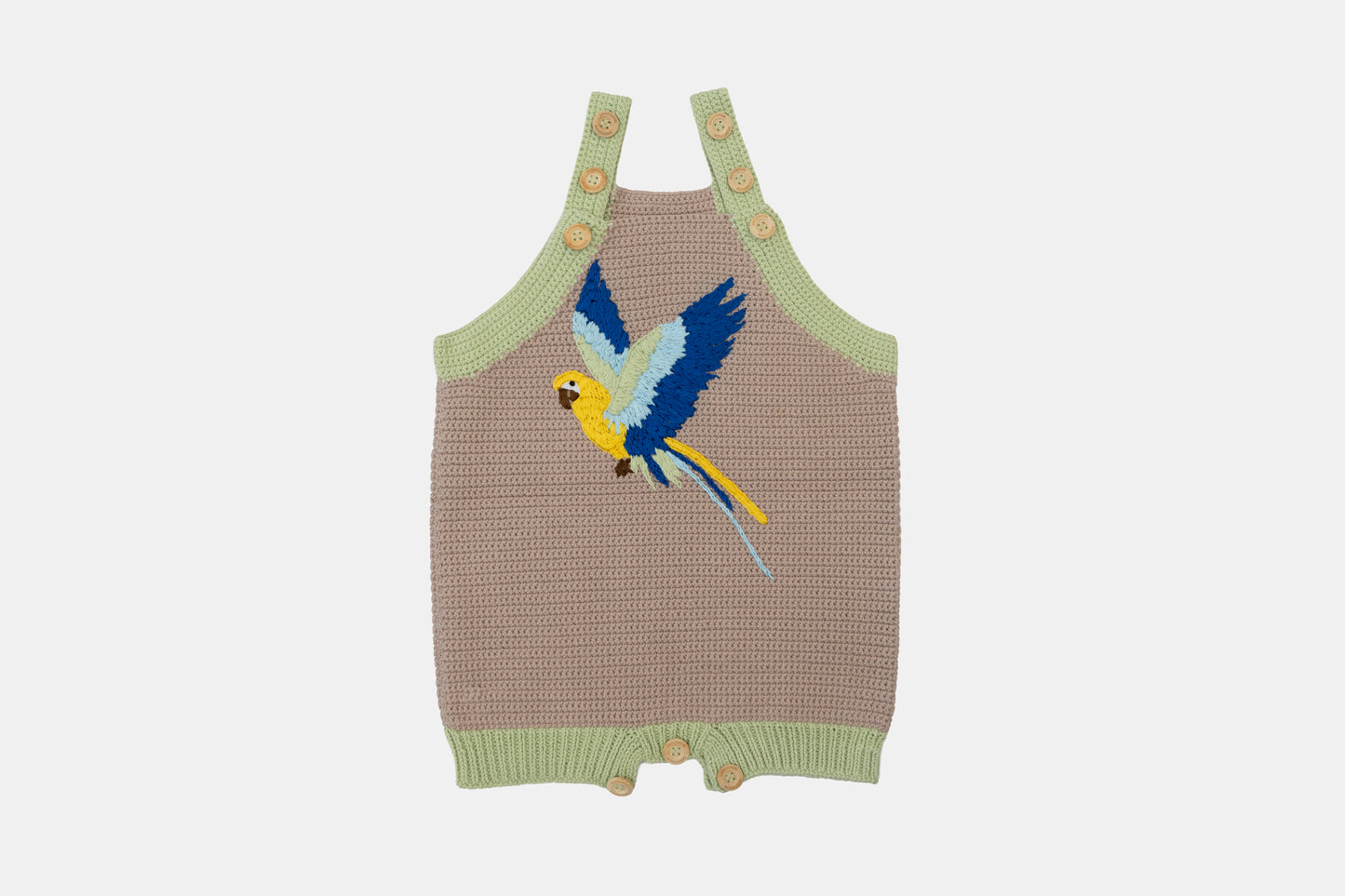Macaw Organic Cotton Romper (Adjustable Fit) in Taupe