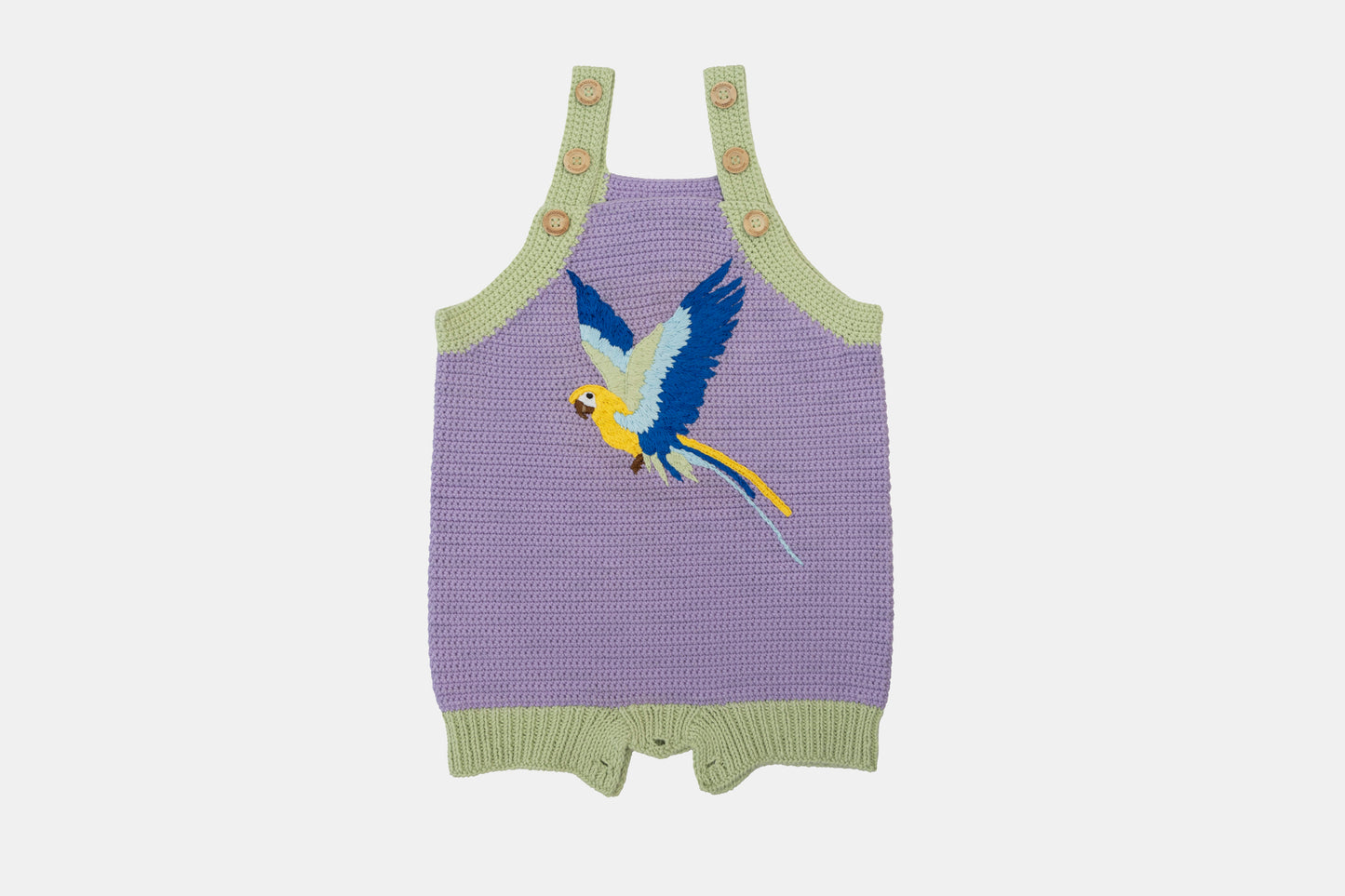 Macaw Organic Cotton Romper (Adjustable Fit) in Lavender