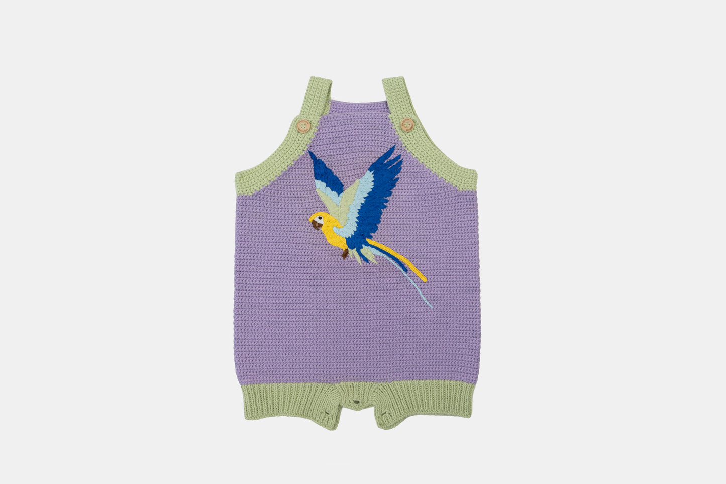 Macaw Organic Cotton Romper (Adjustable Fit) in Lavender