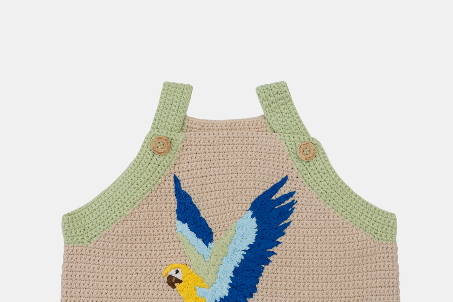 Macaw Organic Cotton Romper (Adjustable Fit) in Sand Beige