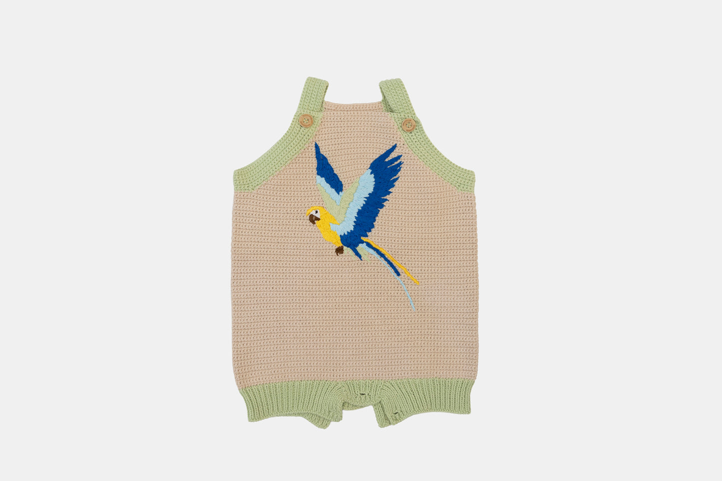 Macaw Organic Cotton Romper (Adjustable Fit) in Sand Beige