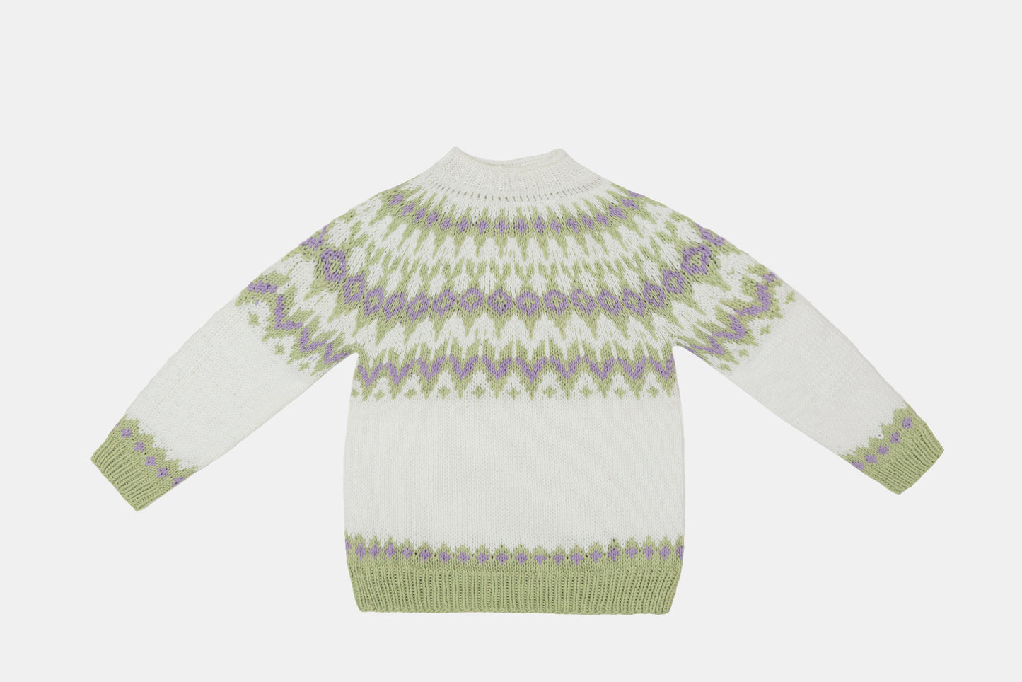 Fair Isle Organic Cotton Jumper in Snow White