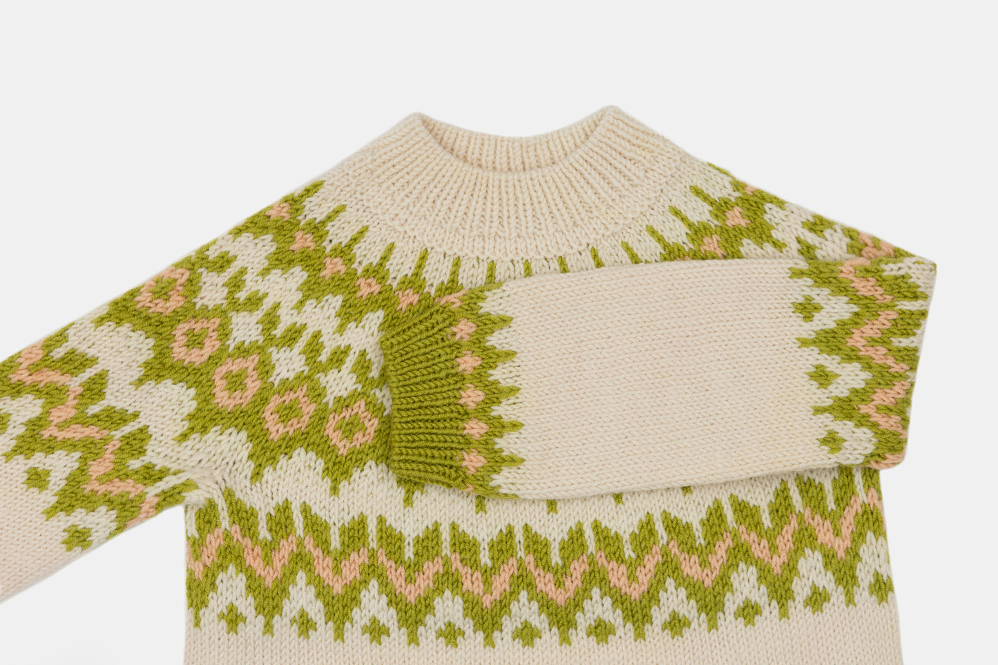 Fair Isle Merino Jumper in Off-White