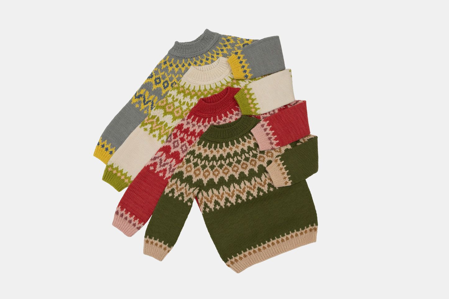 Fair Isle Merino Jumper in Off-White
