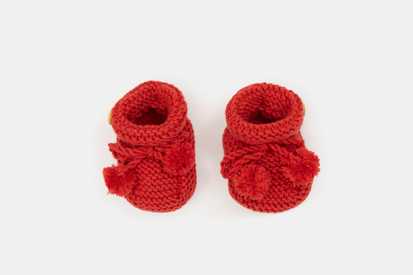 Baby Merino Booties in Cranberry Red