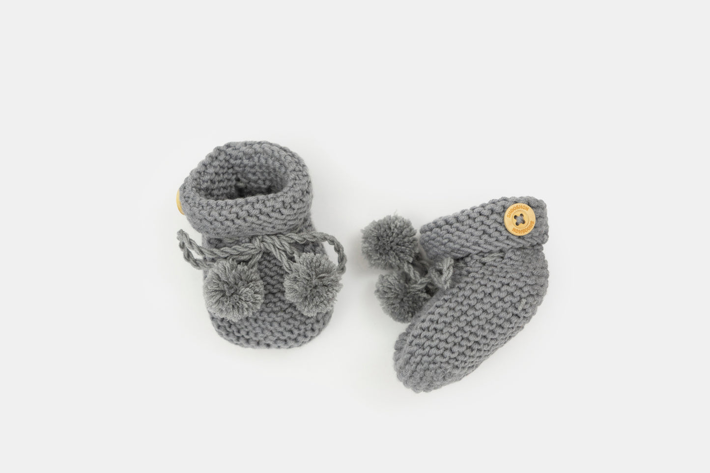 Baby Merino Booties in Dove Grey