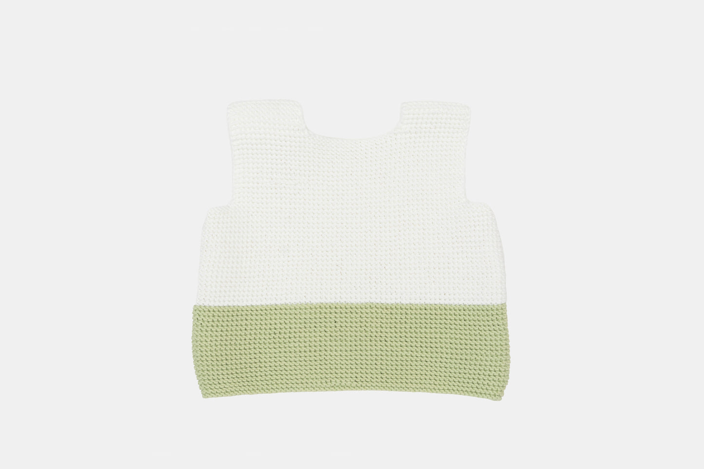 Classic Meadow Organic Cotton Evergrow Vest in White & Sage