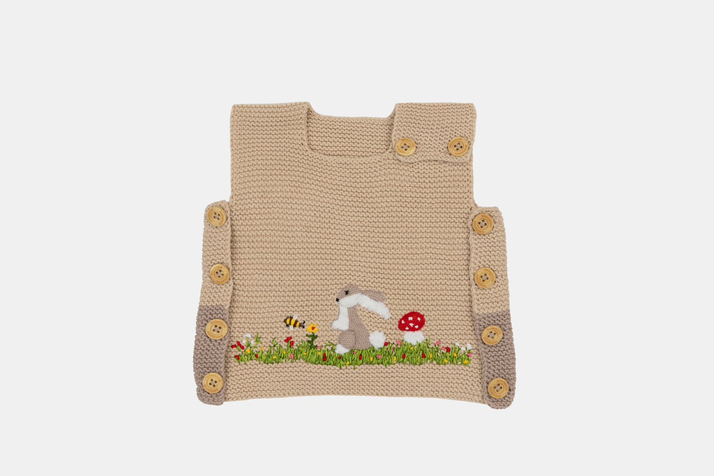 Meadow Bunny Organic Cotton Vest (Adjustable Fit) in Sand Beige & Taupe