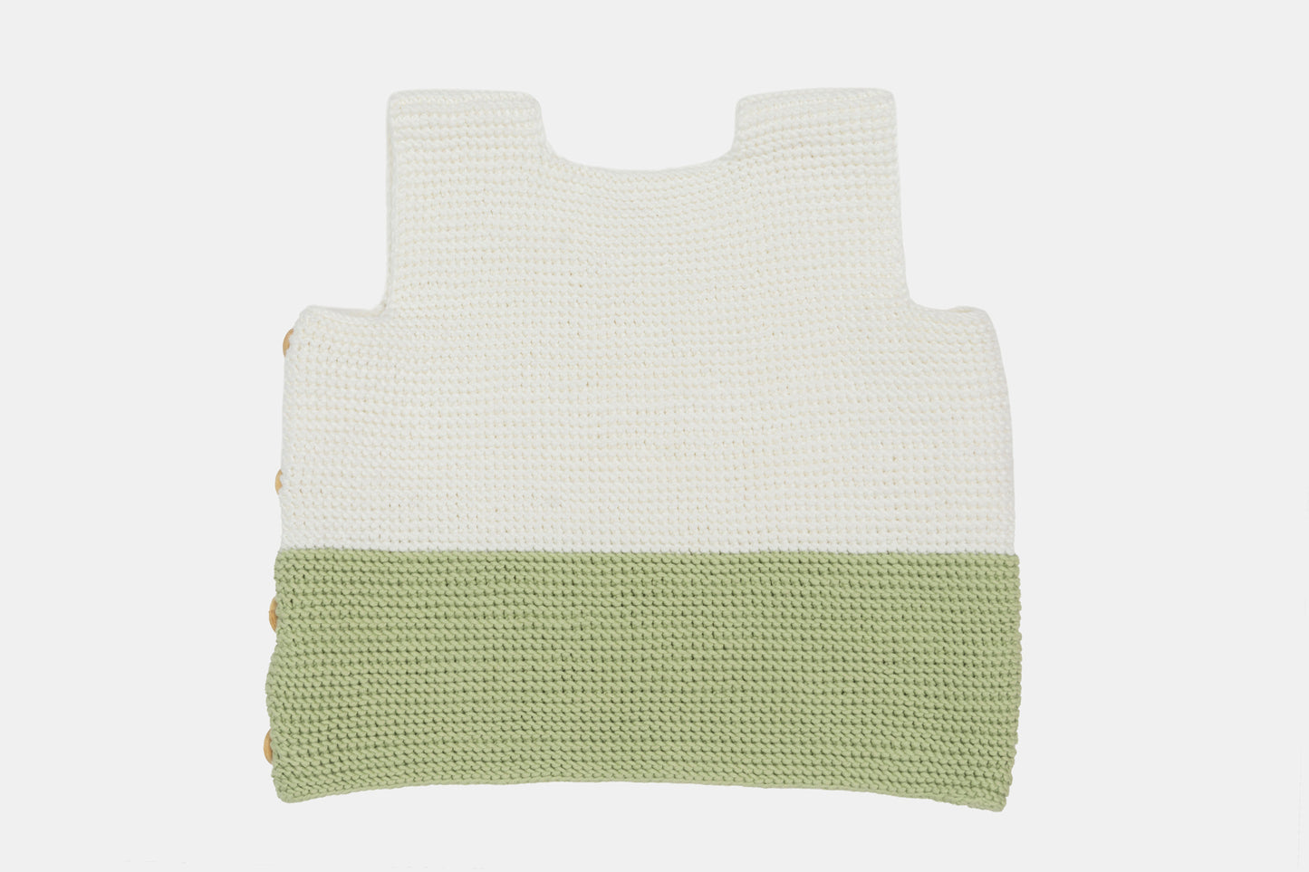 Meadow Bunny Organic Cotton Vest (Adjustable Fit) in White & Sage