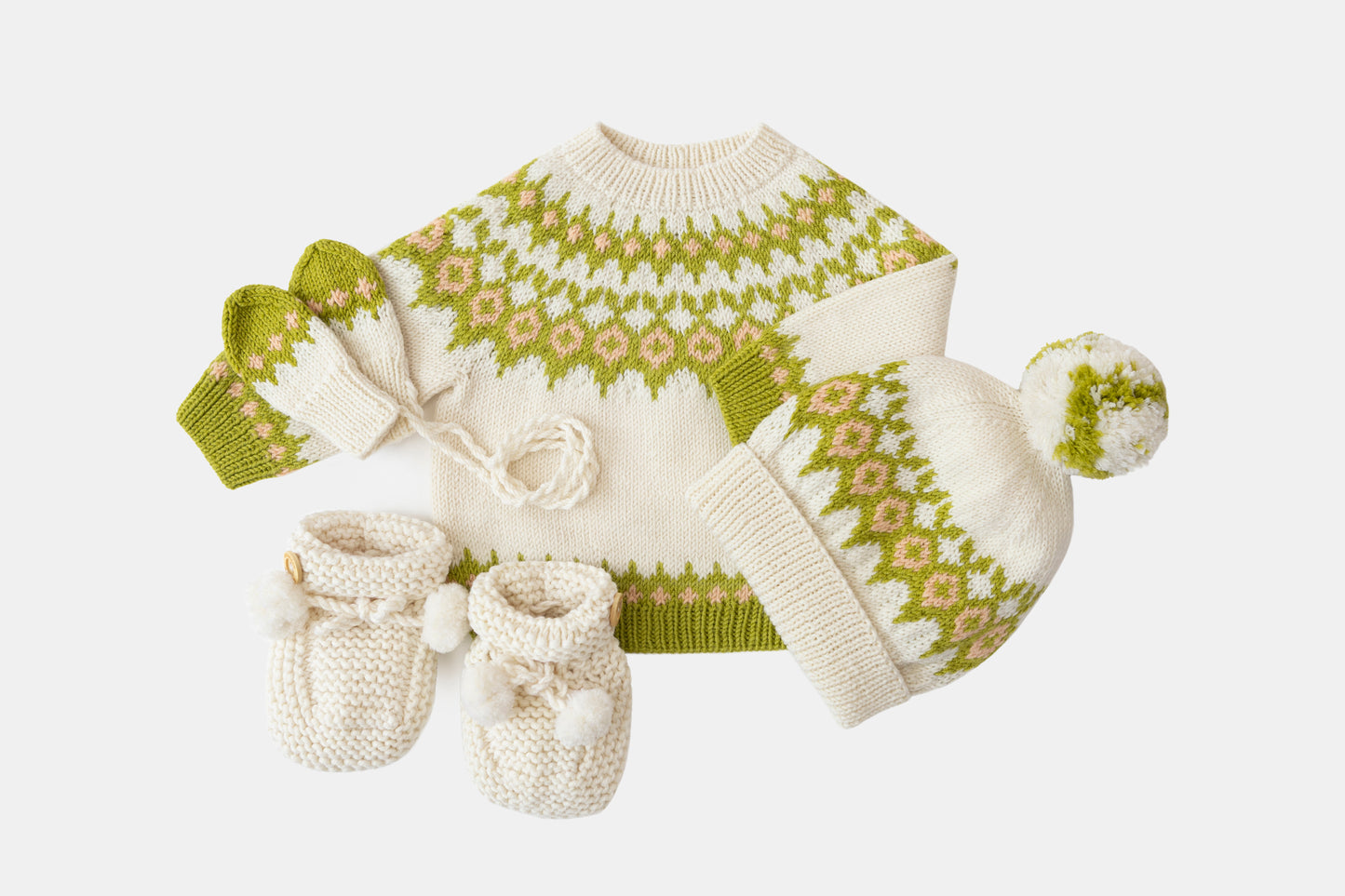 Fair Isle Fuzzies Large Gift Set in Off-White