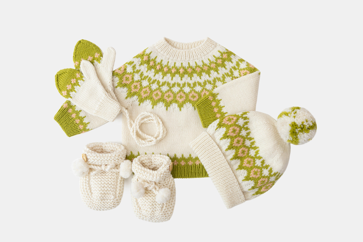 Fair Isle Fuzzies Large Gift Set in Off-White