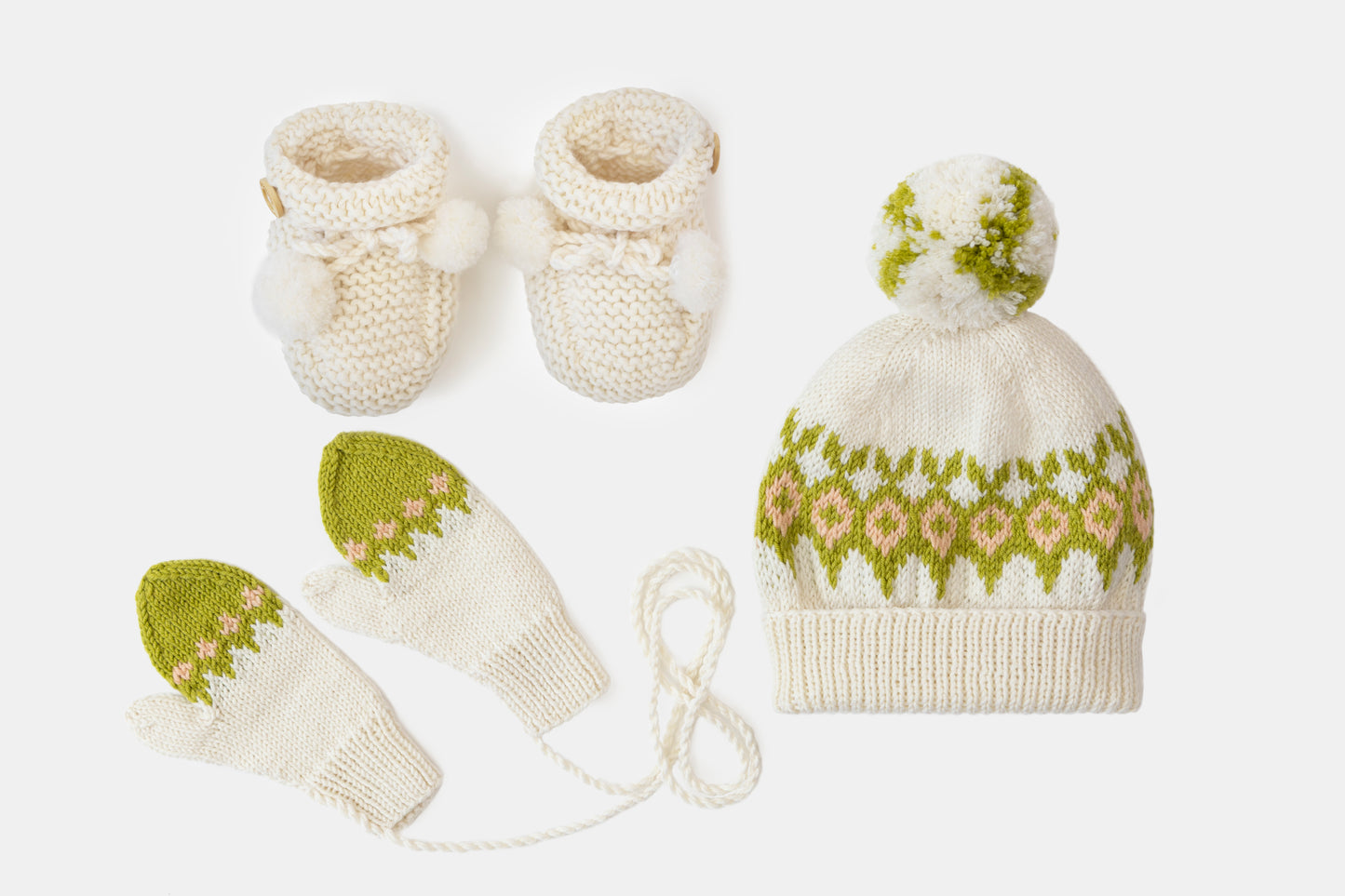 Fair Isle Fuzzies Gift Set in Off-White