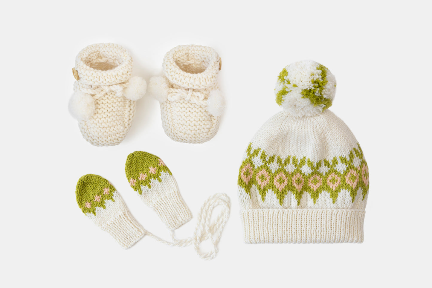 Fair Isle Fuzzies Gift Set in Off-White