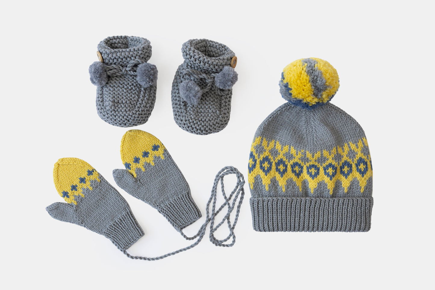 Fair Isle Fuzzies Gift Set in Dove Grey