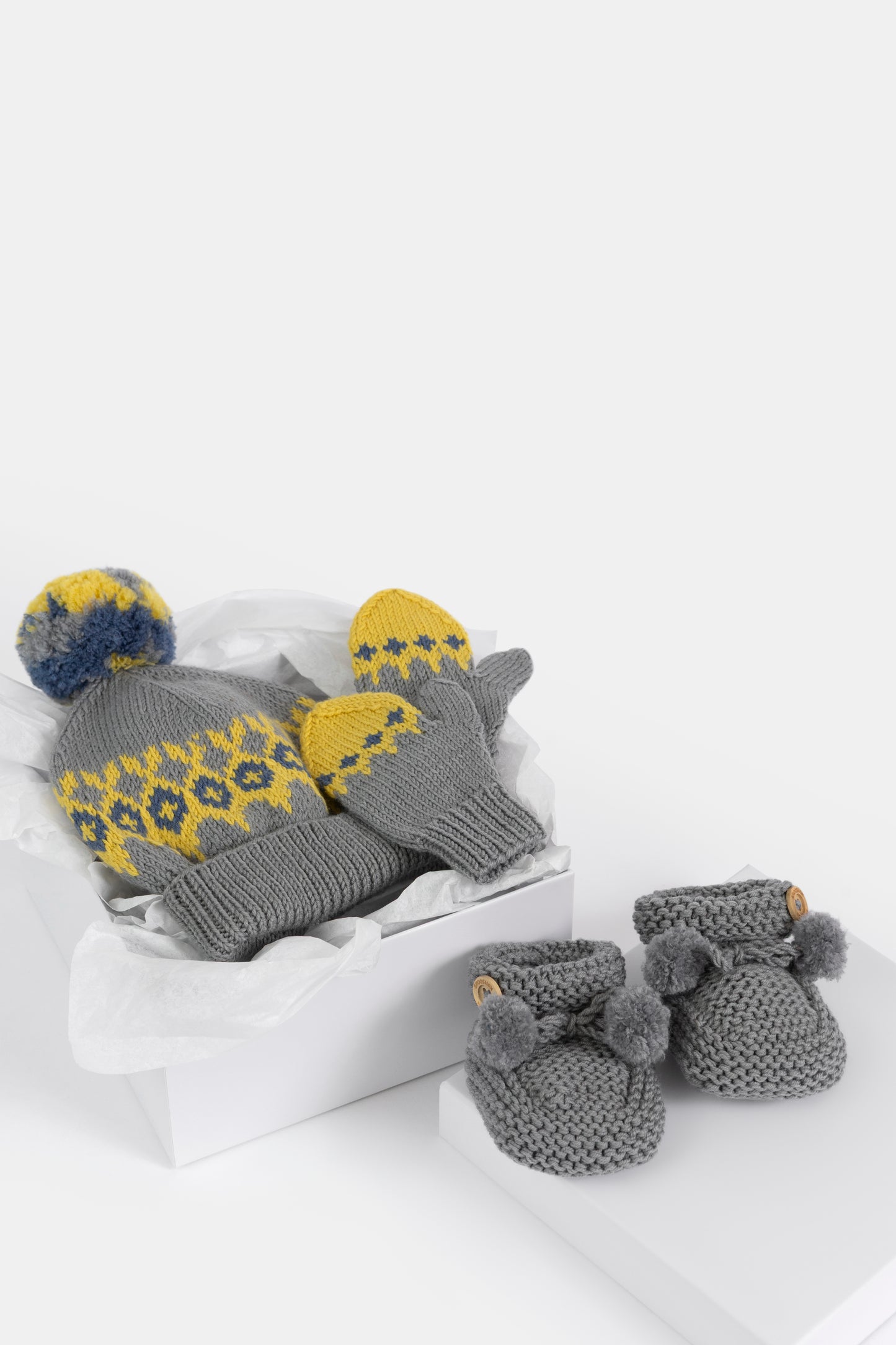 Fair Isle Fuzzies Gift Set in Dove Grey