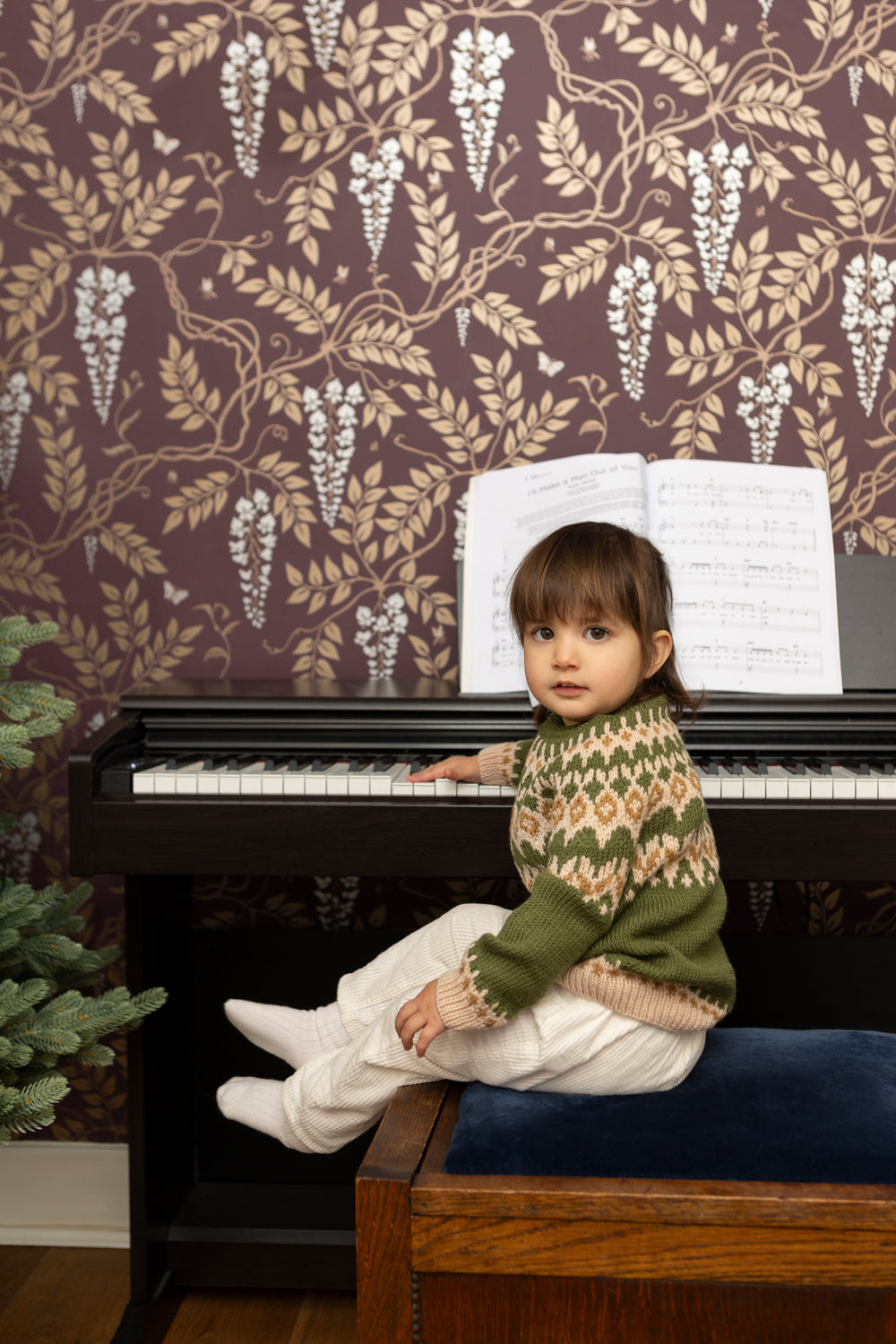 Fair Isle Merino Jumper in Forest Green
