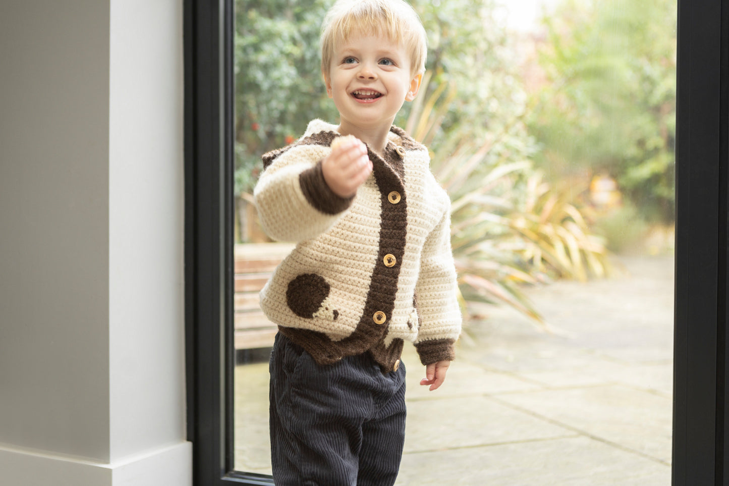 Woodland Wanderer Pure Wool Cardigan / Jacket in Vanilla