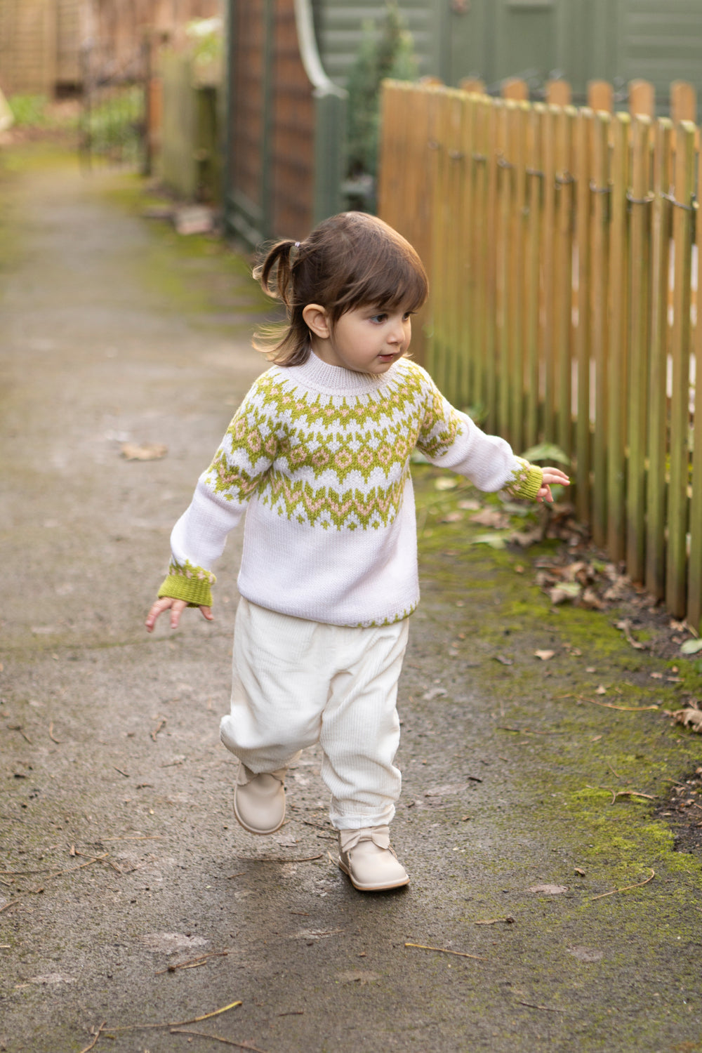 Fair Isle Merino Jumper in Off-White