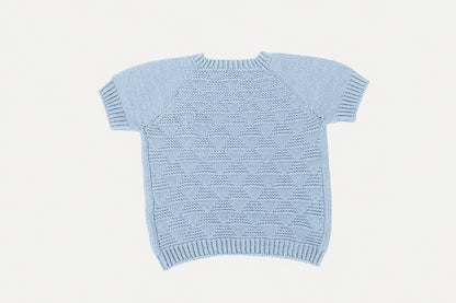Little Waves Organic Cotton T-Shirt in Dove Blue