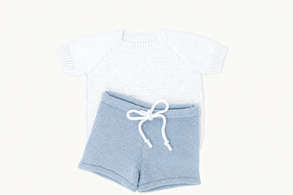 Little Tides Organic Cotton Shorts in Dove Blue