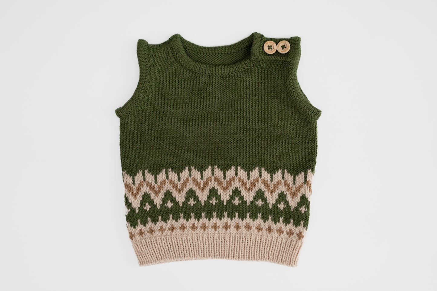 Rhodope Winters Merino Vest in Forest Green