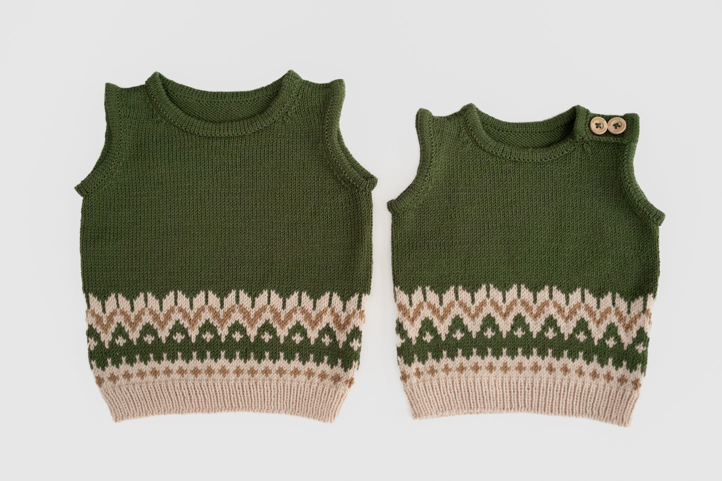 Rhodope Winters Merino Vest in Forest Green