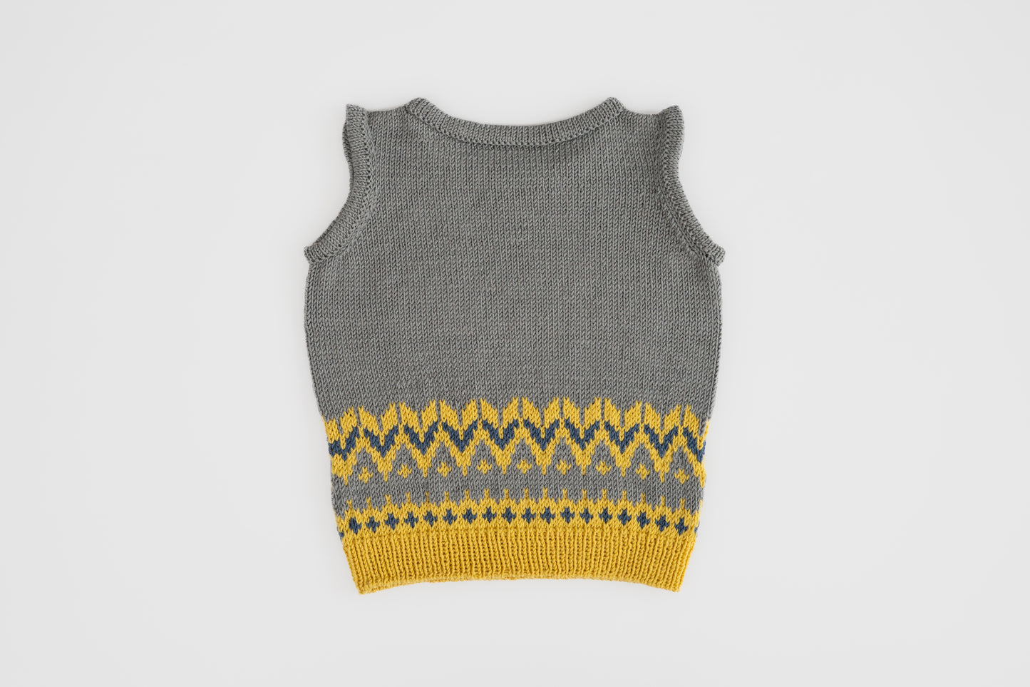 Fair Isle Merino Vest in Dove Grey