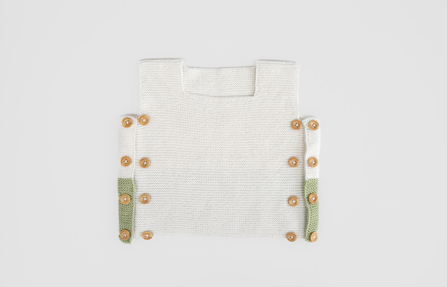 Classic Meadow Organic Cotton Evergrow Vest in White & Sage