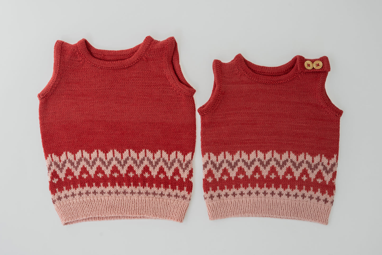 Rhodope Winters Merino Vest in Cranberry Red