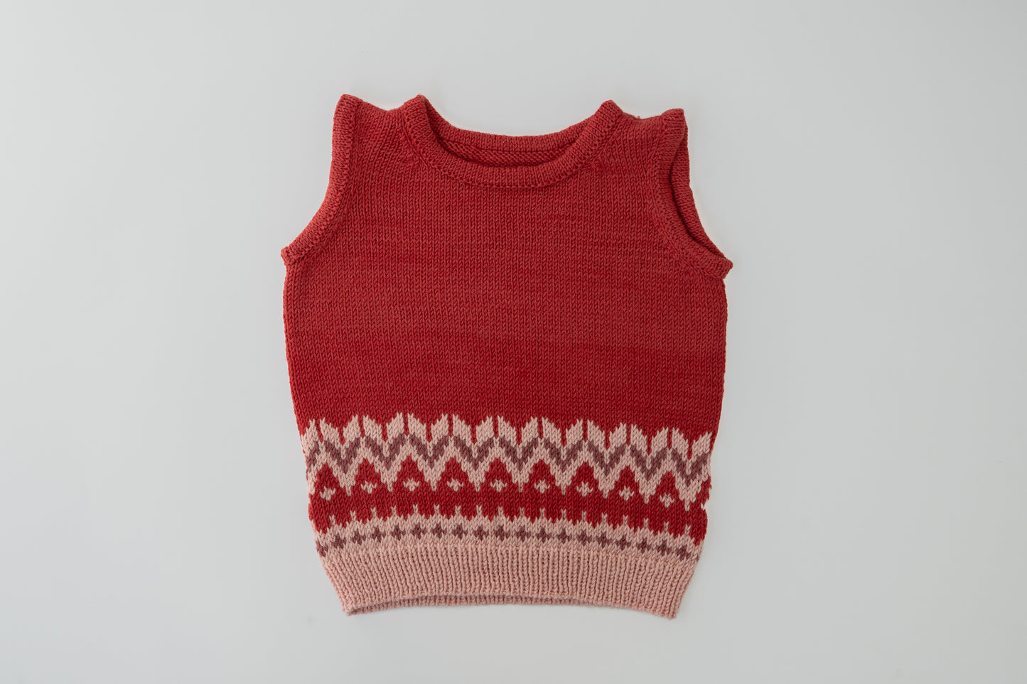 Rhodope Winters Merino Vest in Cranberry Red