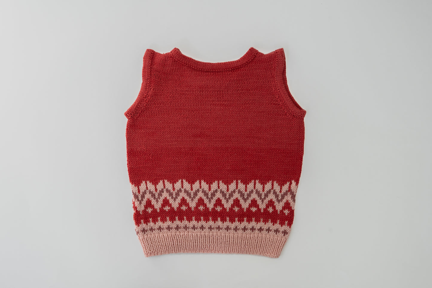 Rhodope Winters Merino Vest in Cranberry Red
