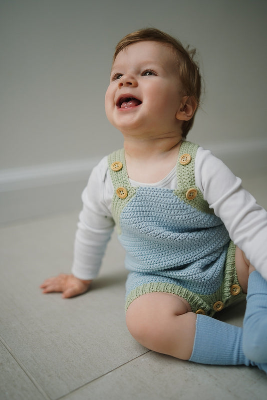 Pure Bliss Evergrow Organic Cotton Romper in Sky Blue