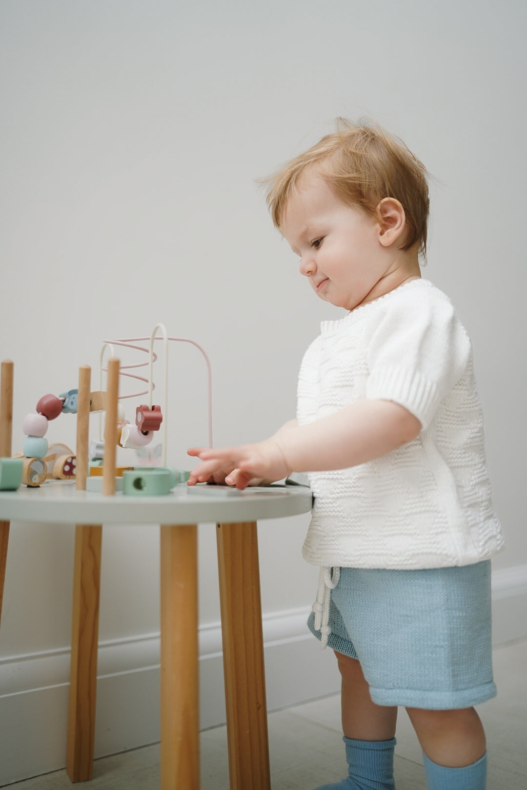 Little Tides Organic Cotton Shorts in Dove Blue
