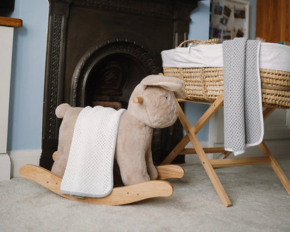 Organic Cotton Blanket in Silver Cloud