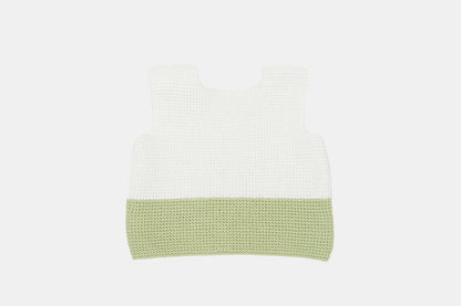 Classic Meadow Organic Cotton Evergrow Vest in White & Sage