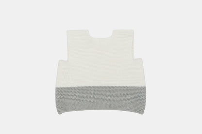 Meadow Bunny Organic Cotton Vest (Adjustable Fit)  in White & Light Grey