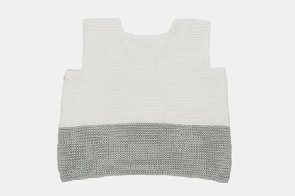 Meadow Bunny Organic Cotton Vest (Adjustable Fit)  in White & Light Grey
