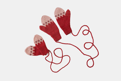 Rhodope Winters Merino Gloves in Cranberry Red