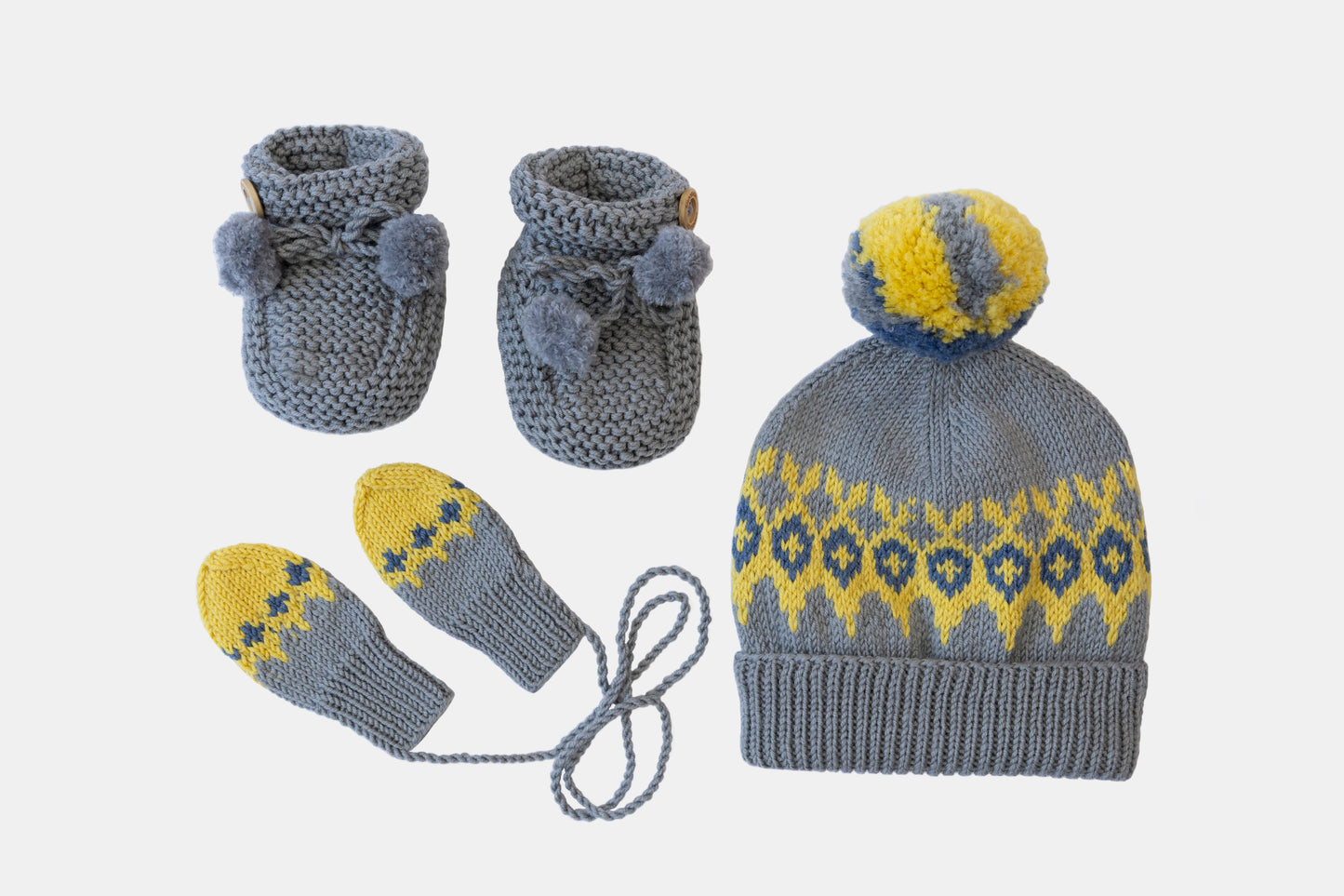 Fair Isle Fuzzies Gift Set in Dove Grey