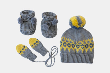 Fair Isle Fuzzies Gift Set in Dove Grey
