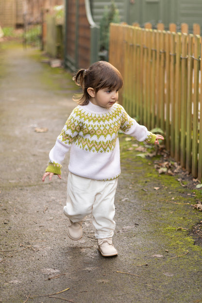 Fair Isle Merino Jumper in Off-White